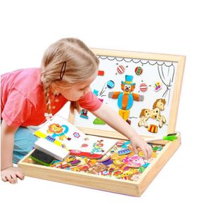 PUZZLE Puzzles en Bois Magnétique - Marque - 100 Pièces - Animaux - Double Face Aimanté - Jouet Educatif Enfant