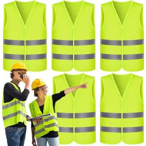 KIT DE SÉCURITÉ Lot de 5 gilets de sécurité pour voiture Jaune flu