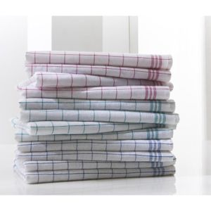 TODAY Lot de 12 torchons 100% coton Laura 80x55 cm bleu, vert et rouge