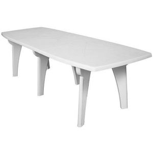 TABLE DE JARDIN  Table à rallonge - ARETA - LIPARI 2 - 180 x 250 x 90 cm - Blanc