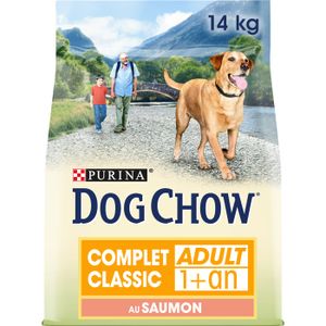 CROQUETTES DOG CHOW Complet/Classic avec du Saumon - 14kg - C