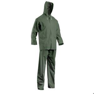 PERCEUSE Ensemble de pluie veste et pantalon double enduction PVC vert TM - 50200