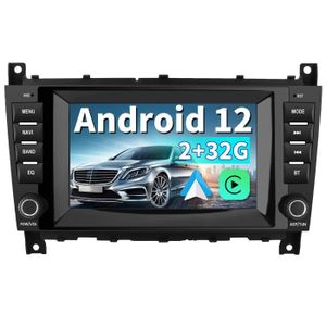 AUTORADIO Junsun Autoradio Android 12 2Go+32Go pour Mercedes-Benz Classe C W203 CLC W203 CLK W209 CLK200 C180 8