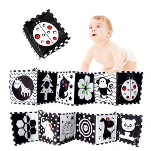 Livre Sensoriel Noir Et Blanc Bébé JurciCat - Jouet D'Éveil 0-12 Mois - Développement Visuel Et Cognitif