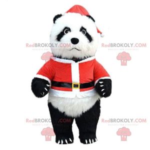 DÉGUISEMENT - PANOPLIE Costume de panda gonflable habillé en Père-Noël, n
