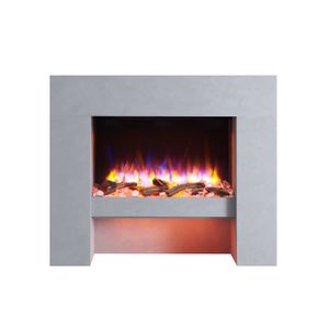 CHEMINÉE RICHEN cheminée électrique de sol Naran | Avec effet de flammes 3D| Chauffage 2000W| Avec télécommande & thermostat| Blanc