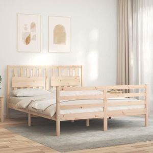 STRUCTURE DE LIT Cadre de lit avec tête de lit king size bois massi
