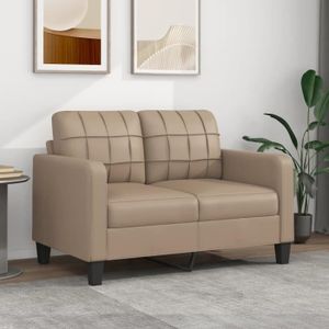 CANAPÉ FIXE Divan - Sofa Moderne Canapé à 2 places - Cappuccino 120 cm Similicuir 22Kg, FR2023