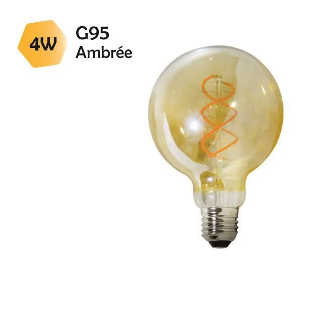 AMPOULE LED DROIT DIMMABLE AMBRE G95
