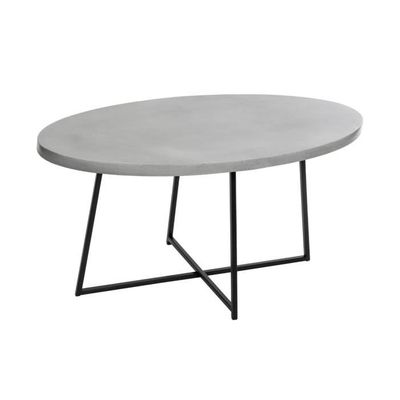 Atmosphera Table Basse Abu En Gres Effet Ciment Et Acier