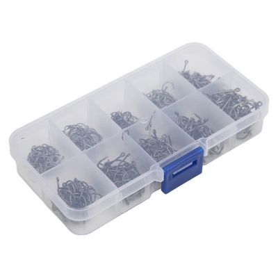 Lot De 200 Hameçons De Pêche En Acier Carbone - 10 Tailles Différentes #3 à #12, Boîte De Rangement Incluse