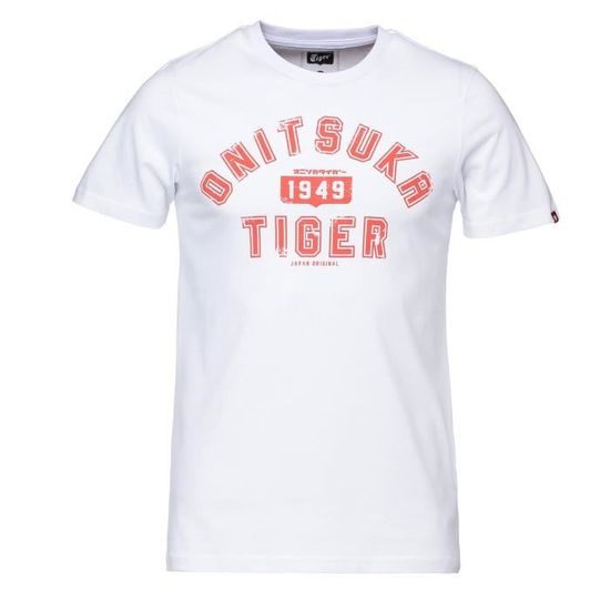 ASICS T shirt Vintage Script Homme Blanc Blanc Cdiscount Sport