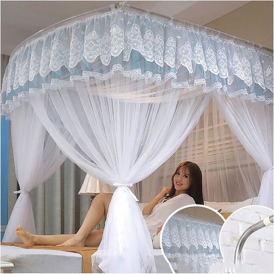 Padiouxs Rideaux de lit à baldaquin luxueux pour filles, adultes