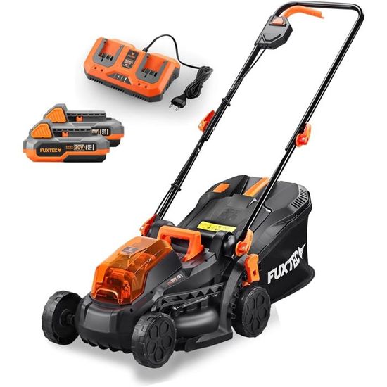 Tondeuse à Gazon électrique OUMEIU 21V - 2 Batteries 4.0Ah, Coupe 20cm - 6