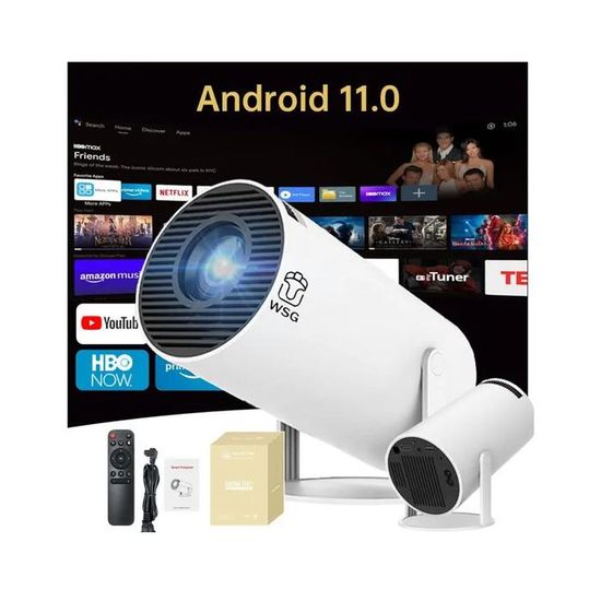 Mini projecteur Portable Auto Keystone, Vidéoprojecteur Intelligent 4K/200 ANSI avec WiFi 6, BT 5.0, 130 Pouces, retournement à 180 - TV Son Photo Mini projecteur Portable Auto Keystone, Vidéoprojecteur Intelligent 4K/200 ANSI avec WiFi 6, BT 5.0, 130 Pouces, retournement à 180 - TV Son Photo