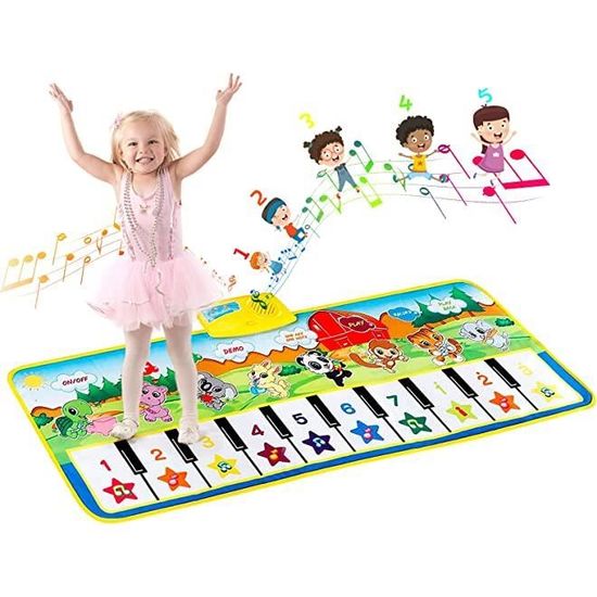 Tapis Piano Musical Avec 7 Animaux – Jouet éducatif De Danse Pour Bébé Dès 1 An – Cadeau Anniversaire