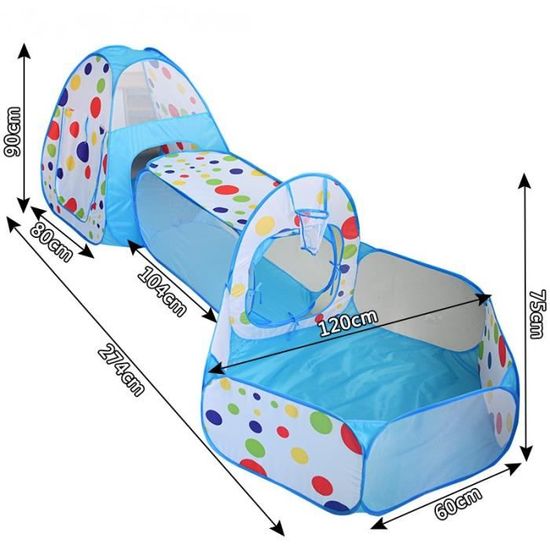 Grande Tente Pop-up Princesse étoiles – 200x170x135 Cm – Pour 3 à 5 Enfants – Cadeau Fille 1-10 Ans