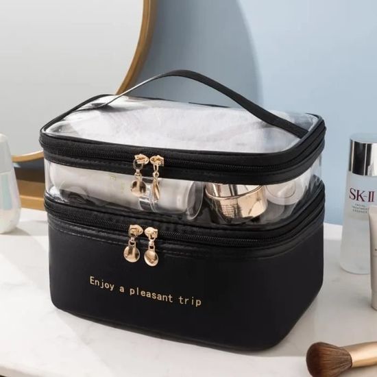 Trousses de maquillage - Green - Sac à cosmétiques en cuir