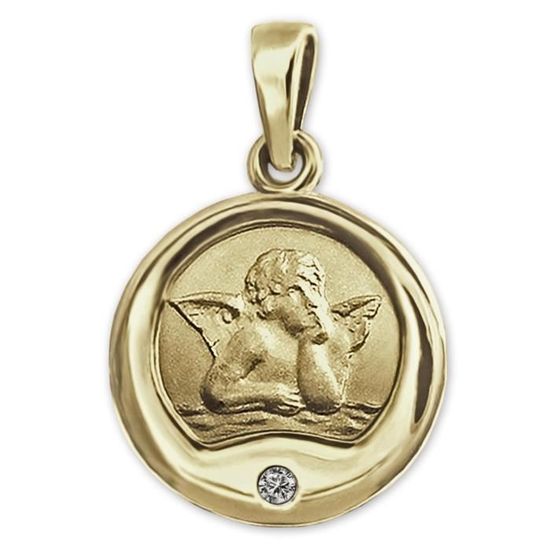 Pendentif Cœur Or 333 avec Zircone Tous Résistant or Jaune Femmes Neuf