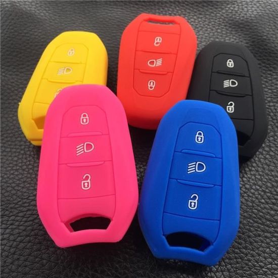 Coque pour clé télécommande intelligente à 3 boutons en silicone, coque  pour voiture Peugeot boîtier p pink - Cdiscount Auto
