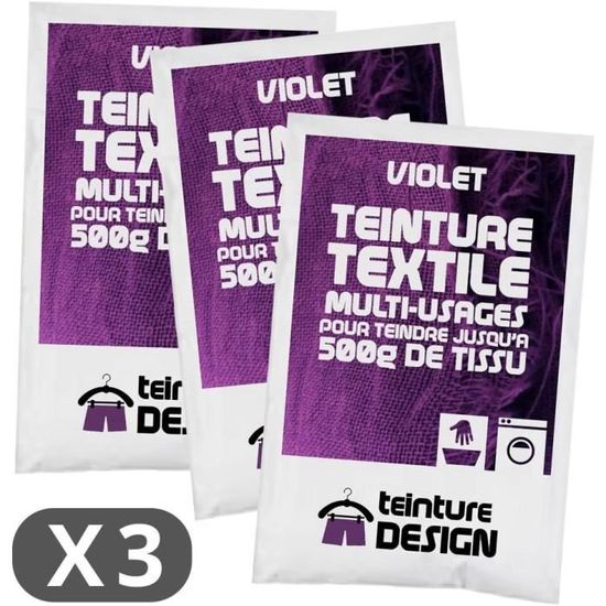 Teinture Textile Noir Lot De 3 Sachets De Teinture Textile - VERT - Teintures Universelles Teinture Textile Orange