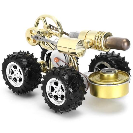 Kit Moteur Stirling En Forme De Voiture – Pré-assemblé – Alliage De Zinc – Éducatif Et Déco – Fonctionne à L’alcool