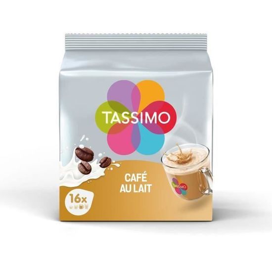 Lot de 5 Tassimo Café au Lait en dosettes x16 184g Cdiscount Au