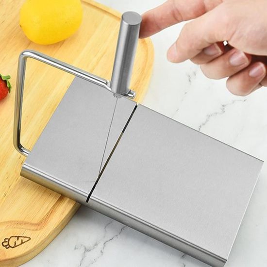 BSTCAR Couteau à Fromage Avec Fil - Trancheuse Manuelle En Acier Inoxydable Pour Fromages Durs Et Tendres