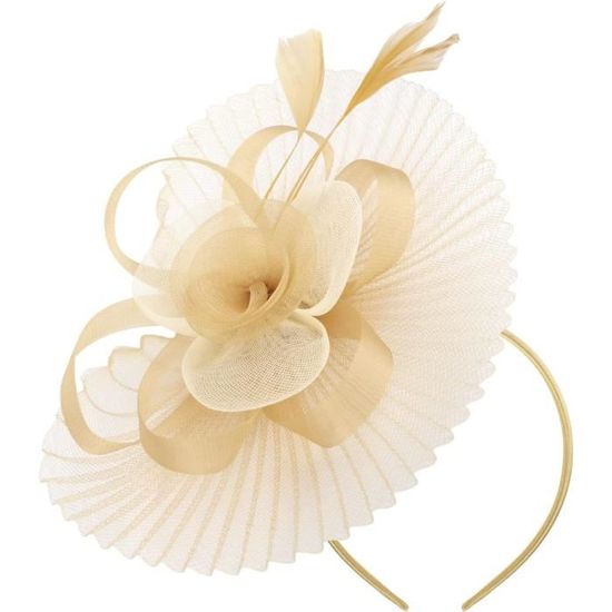 Fascinator Pince à Cheveux Mariage - Plumes, Satin, Fleur Violette - Neuf Sans étiquette