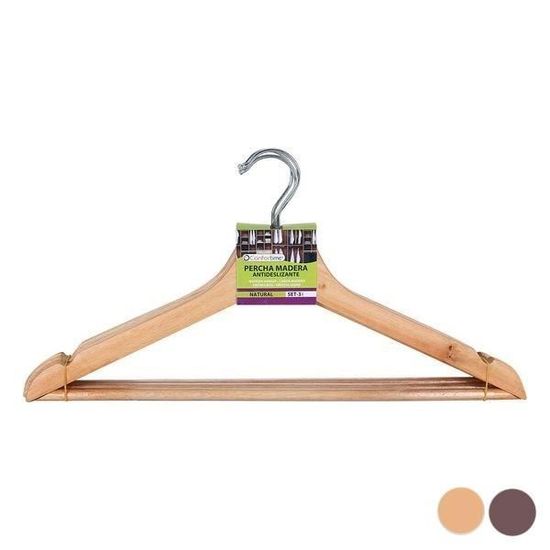 6 Cintres Bois ABHENG | Épaules Extra-Larges | Crochet Rotatif 360° | Support 5kg | Naturel 44x5.5x23cm