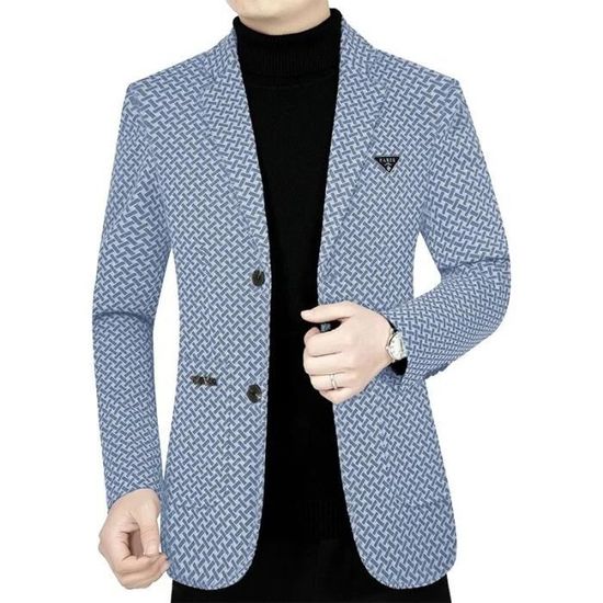 Veste ?� carreaux pour hommes REMYCOO - Slim fit - Bleu clair Bleu clair - Cdiscount Pr??t-?�-Porter
