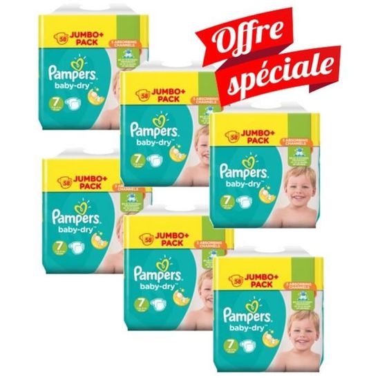 Pampers - 210 couches bébé Taille 7 baby dry