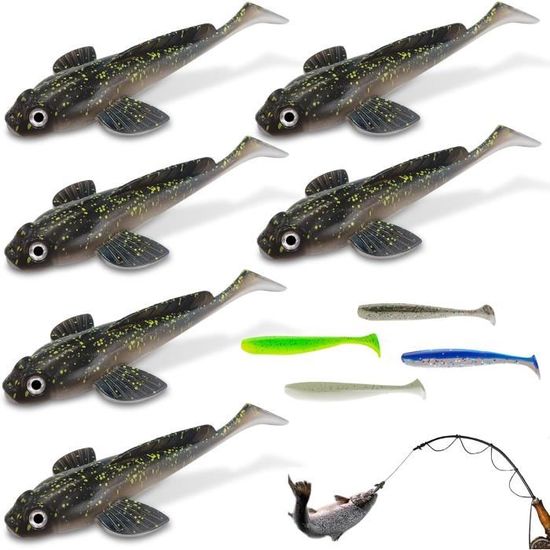 Leurre De Pêche Souple HENGJIA - Lot De 5/10 Poissons En Caoutchouc 7,5cm / 10,5cm