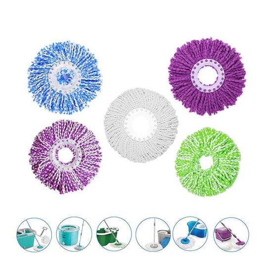 Têtes De Balai à Franges En Microfibre VALICLUD - Lot De 5 | Pour Nettoyage Humide Et à Sec | Remplacement Pour Balai à Vapeur Ou Serpillère
