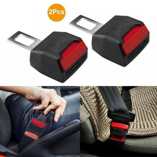 Clips Ceinture Sécurité Voiture - 2PCS Boucles Anti-Alarme Universelles + Crochets Pour Voiture