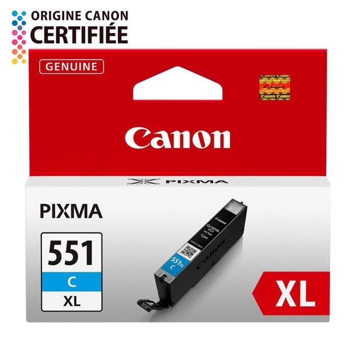 CANON Cartouche dencre CLI-551C XL grande capacité Cyan (CLI551XL)