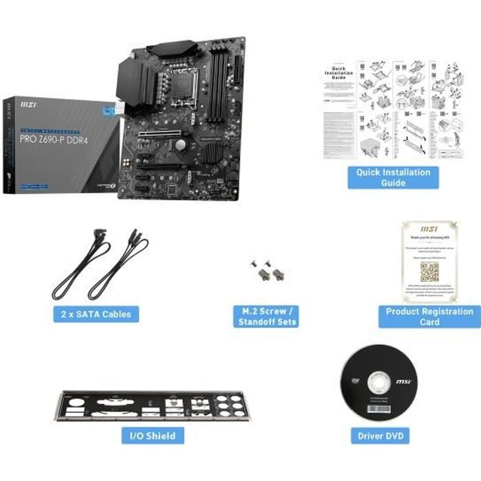Carte Mère - MSI - PRO Z690-P DDR4 -  (911-7D36-001)