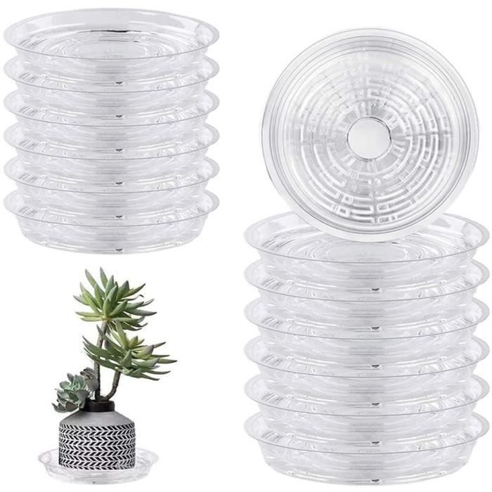 Lot De 12 Soucoupes Carrées Pour Plantes - 18x18cm, Pour Pots Intérieur Et Extérieur, Protection Sol Et Meubles - 9
