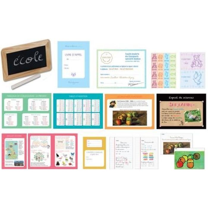 Coffret Amusette Si J’étais la Maîtresse - Jeu Éducatif 6 à 10 ans - 40+ Accessoires pour Jouer à la Maîtresse d’École Primaire