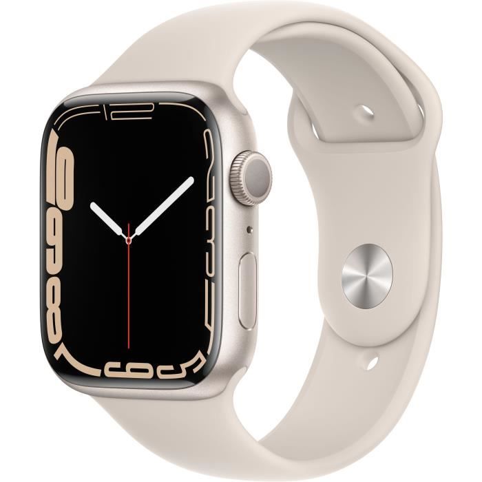 Apple Watch Series 7 GPS - 45mm - Boîtier Starlight Aluminium - Bracelet Starlight Sport
