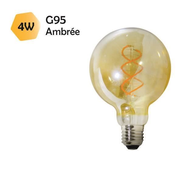 Ampoule LED filament E27 vintage G95 4W (equiv. 25W) 250Lm 2000K