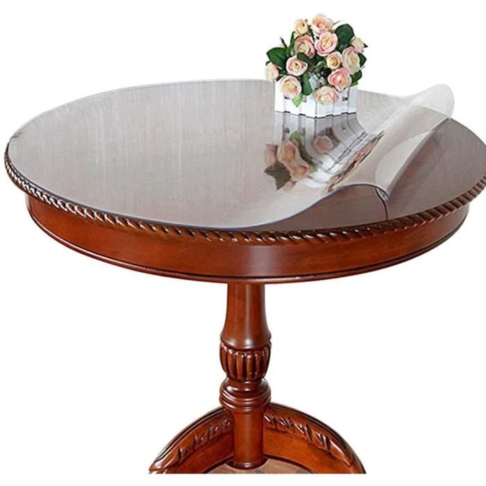 Ever Fairy Nappe de table ronde transparente en PVC imperméable, protection imperméable pour bureau, taille person22