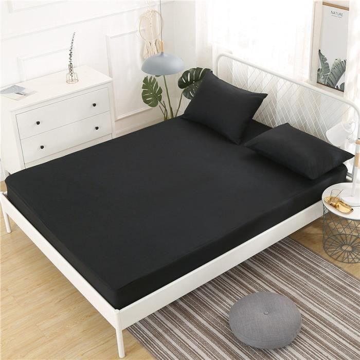 DoringIN-Drap Housse 160*200 cm Couleur unie Respirant étanche Sans Taie d'oreiller-Couleur 2