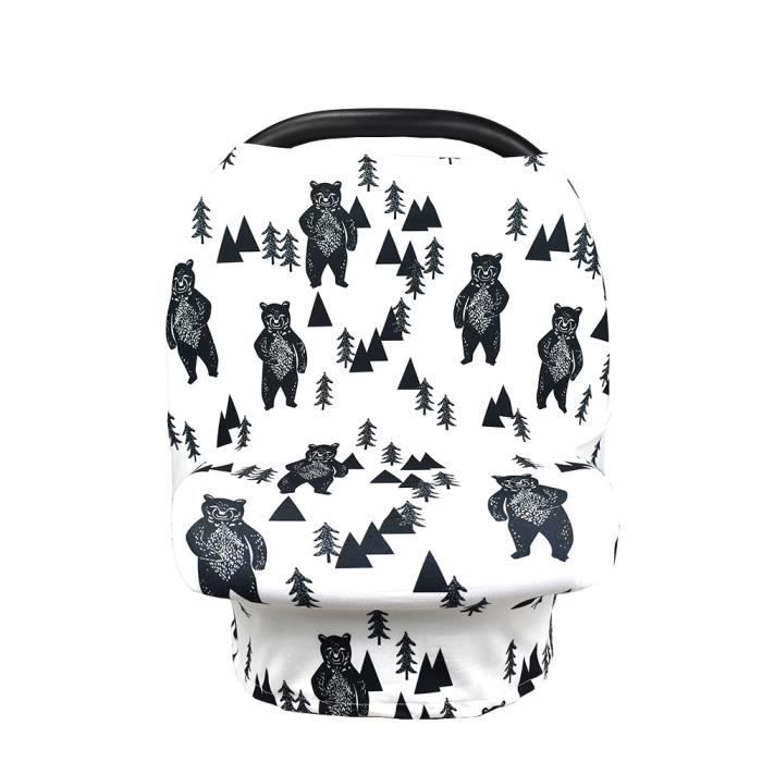 Motif Ours, Multi-Usages Echarpe Cape d'Allaitement, Housse Coussin Grossesse Soin Maman Bébé Couverture Panier