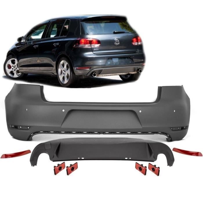 PARECHOC PARE CHOC ARRIERE VW GOLF 6 LOOK GTI + DIFFUSEUR DOUBLE SORTIE SIMPLE