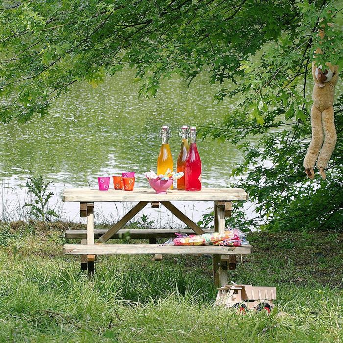 Table de pique-nique en bois chinchilla
