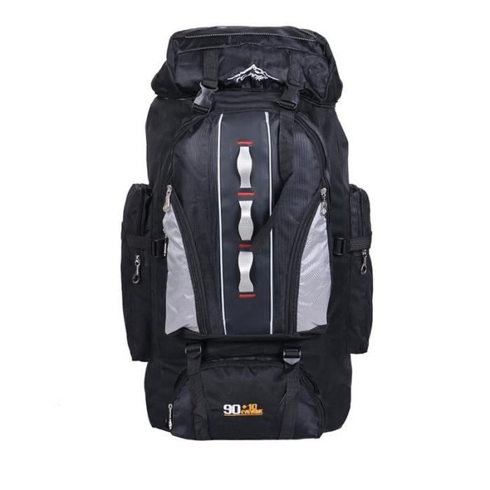 black -Grand sac à dos 100L extérieur sacs de sport étanche Nylon sac à dos femmes hommes randonnée Camping escalade pêche sac à dos