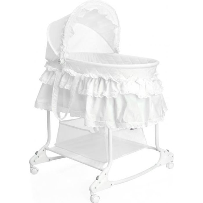 Little World Berceau à bascule 2-en-1 85x70x110 cm Blanc LWFU002-WH