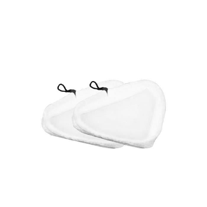 2 pcs Rechange Lavable Triangulaire À Vapeur Vadrouille Microfibre Tissu Housse Pad pour H2O Mop X5 (Blanc)