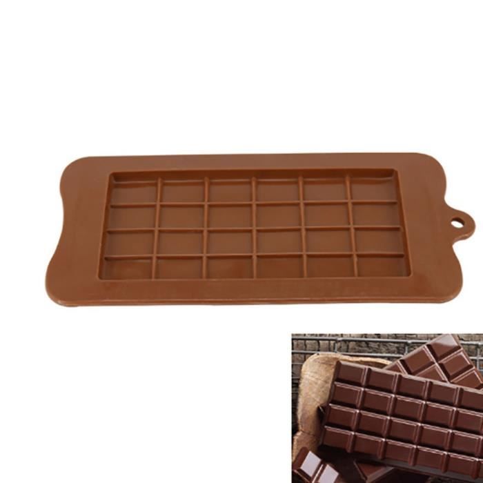 Plateau de cuisson en silicone de moule de chocolat de 24 cavités pour le bloc de glace de sucre de barre de Chocolate color